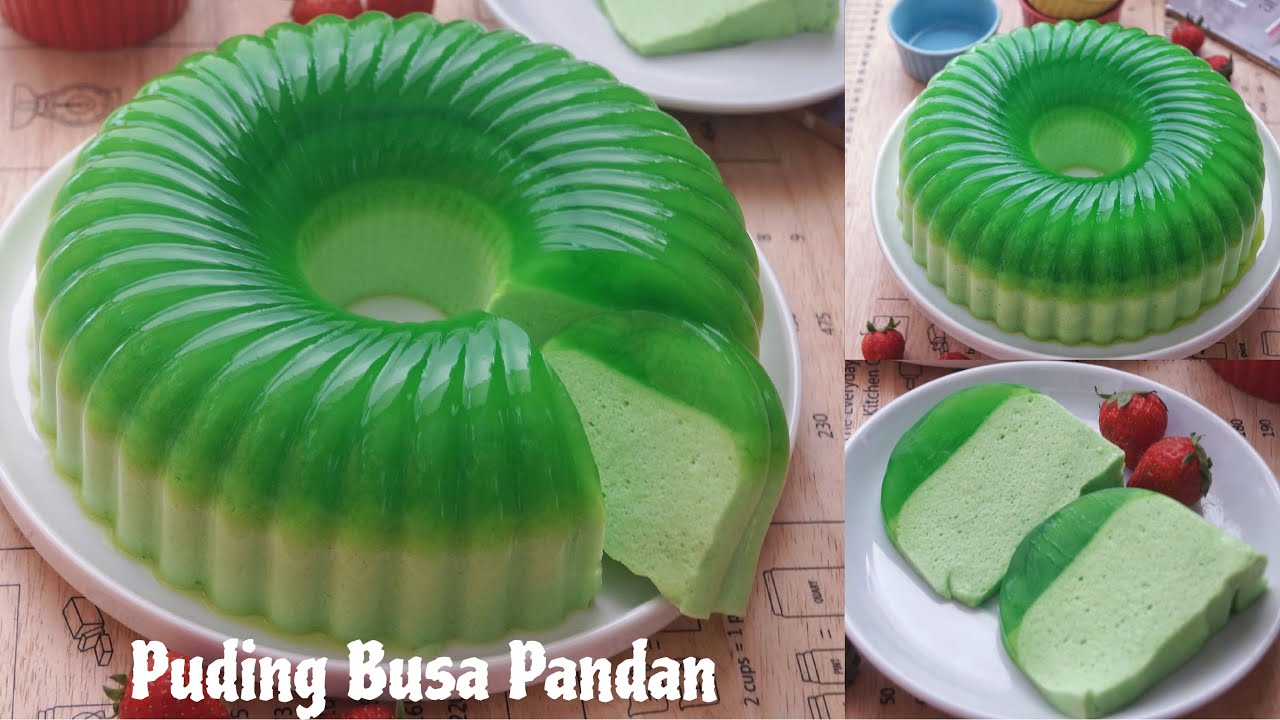 TERNYATA GAMPANG BANGET BIKINNYA !! CARA MEMBUAT PUDING BUSA PANDAN ANTI GAGAL