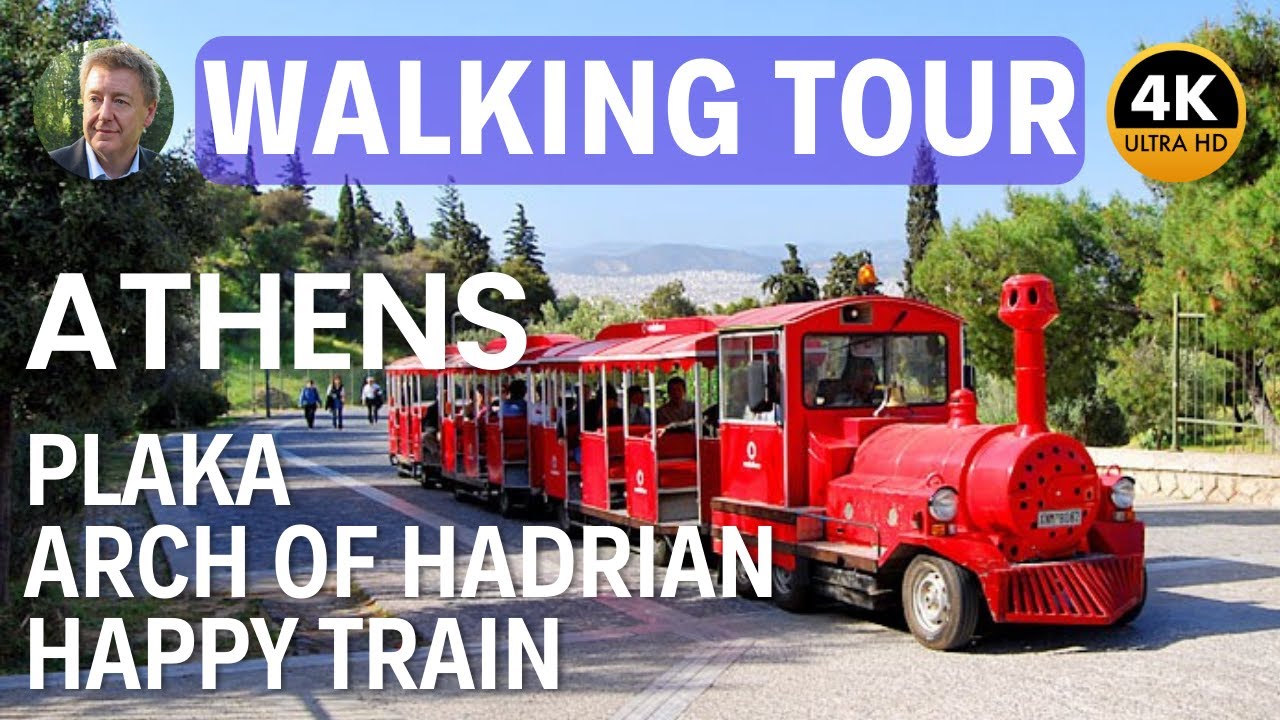 GREECE ATHENS Walking Tour: Exploring Plaka, Arch of Hadrian, The Happy Train