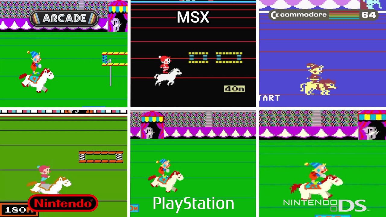 Circus Charlie [1984] Arcade vs MSX vs C64 vs NES vs PS1 vs NDS (Version Comparison)