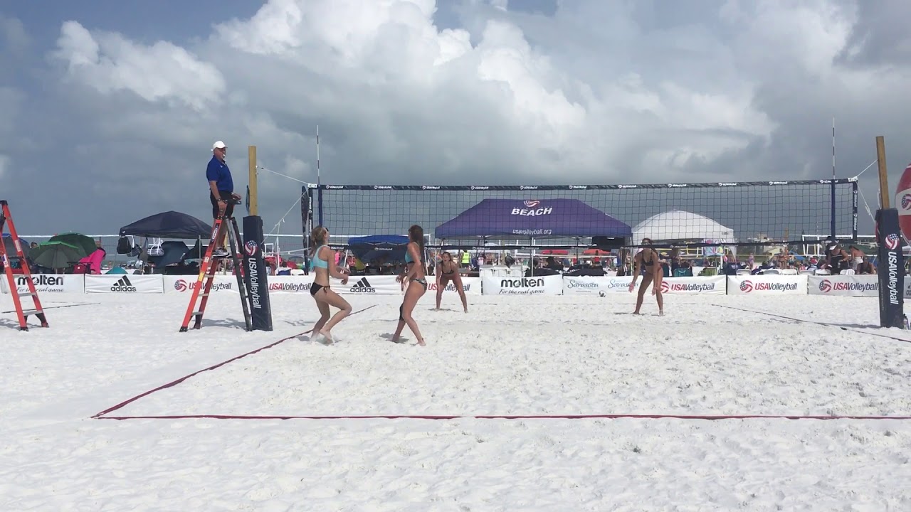 U16 finals of USA National Beach Tour volleyball tournament at Siesta Key
