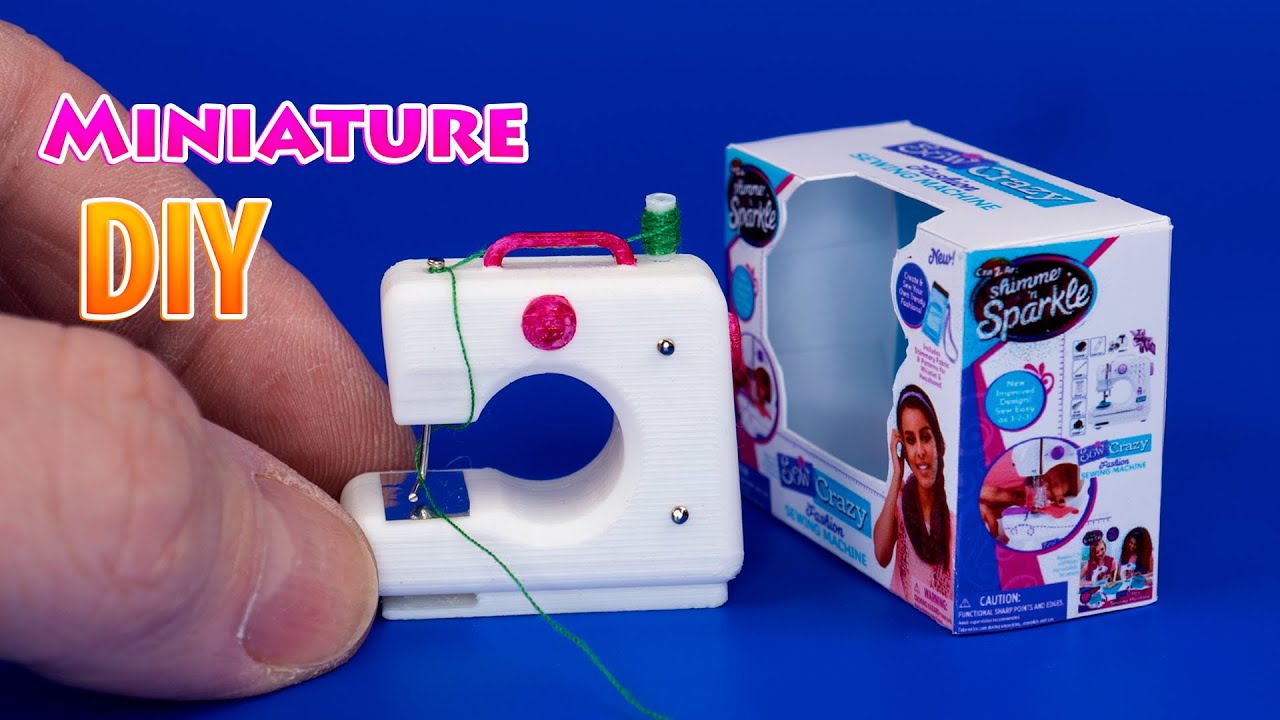How to Make mini Sewing Machine with box DIY for DollHouse accessories