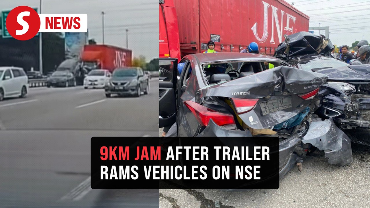 Trailer crash halts North–South Expressway in Penang, 12 injured