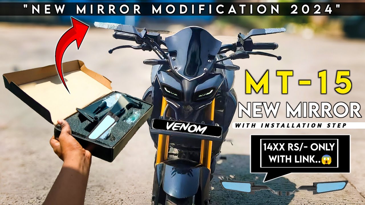 Yamaha Mt-15 mirror modification | Mt-15 Aerodynamic stealth mirror installation step|mt15 modified
