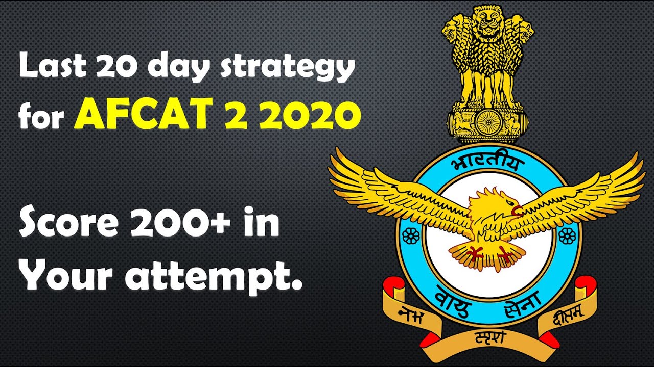 AFCAT 2 2020 || 20 day Strategy || score 200+ ||