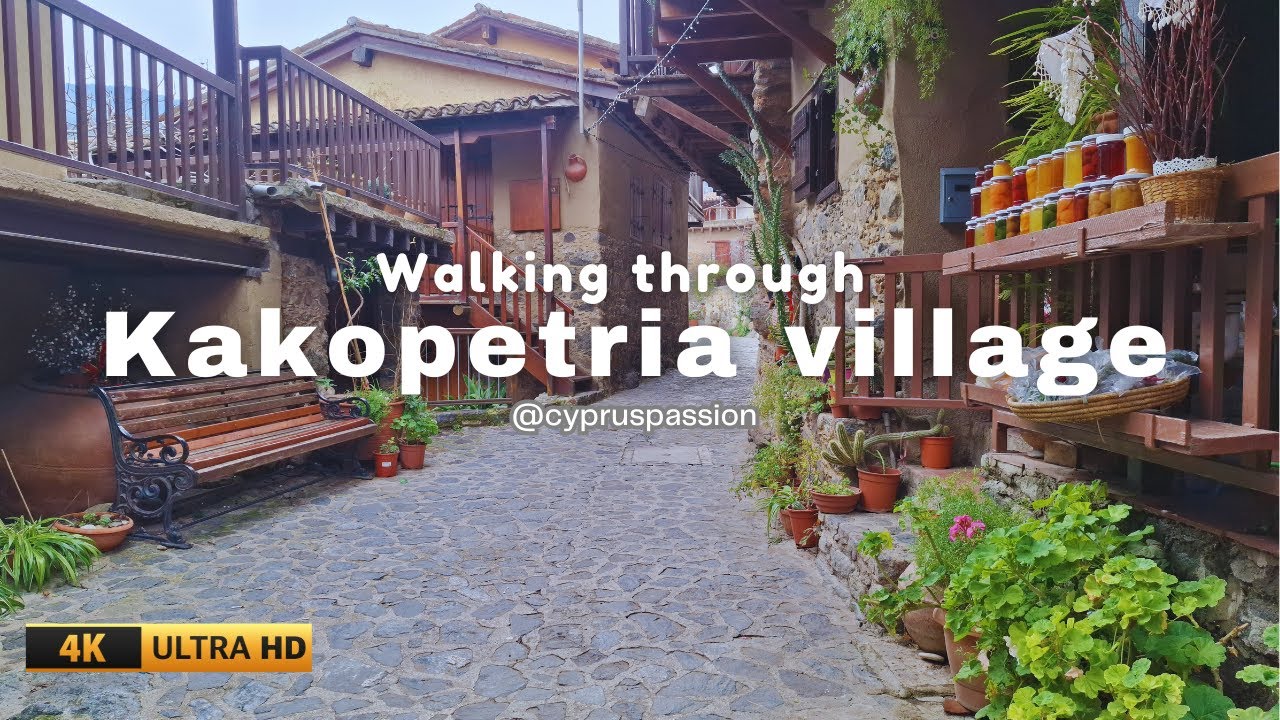Kakopetria village, Cyprus. 4K Walking Tour!