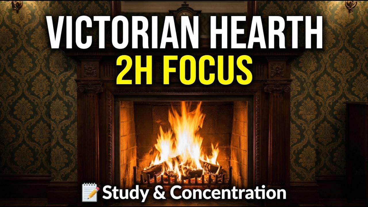 🔥 Victorian Drawing Room Fire 2 Hours 🏛️ Elegant Crackling Hearth & Warm Ambience