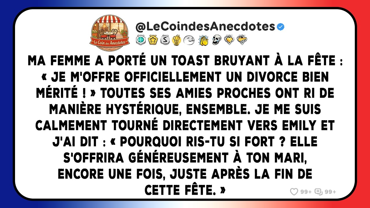 Ma femme a porté un toast bruyant à la fête : « Je m'offre officiellement un divorce bien mérité ! »
