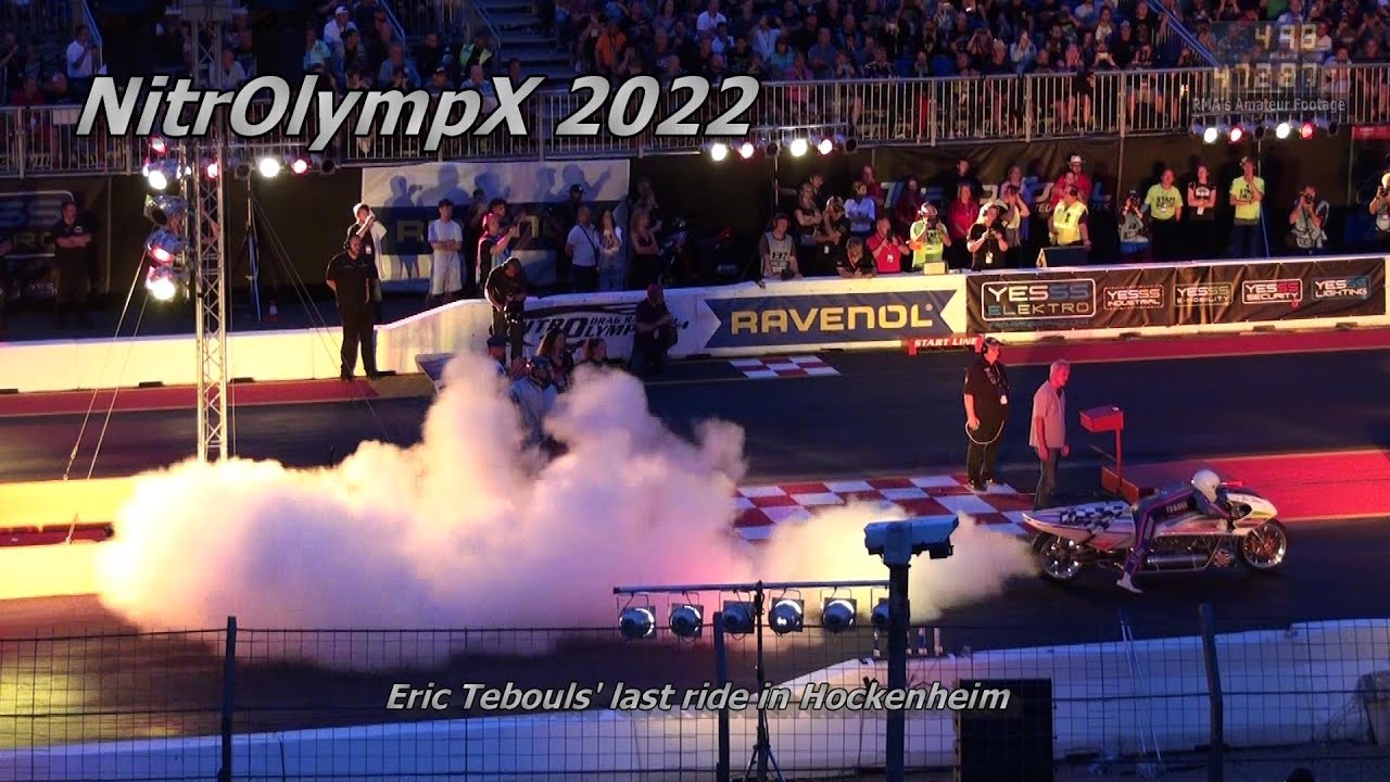 NitrOlympX 2022 - Nightshow - Eric Teboul and his Rocket Bike - Last Ride in Hockenheim