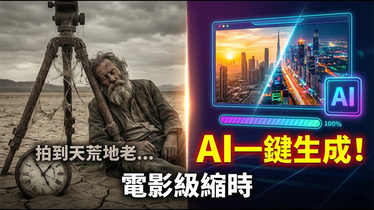 【AI 縮時攝影】拍縮時攝影等到天荒地老！？教你一鍵用AI生成「電影級縮時」，日夜轉換、花朵綻放、快轉建築施工  8 大風格全攻略！Google Flow, AI Timelapse, Gemini