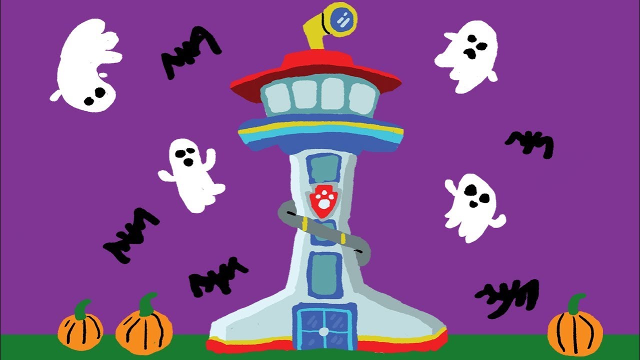 PAW PATROL SPOOKY HEADQUARTERS | NICK JR | NICKELODEON | DIGITAL ART | DOODLE CLUBHOUSE