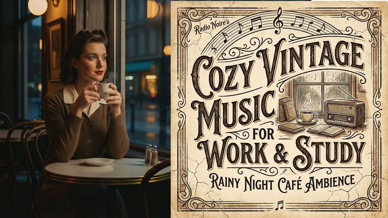 Chill 1940s Jazz ☕ Rainy Night Cafe Ambience | Cozy Vintage Music for Work & Study #1940sjazz