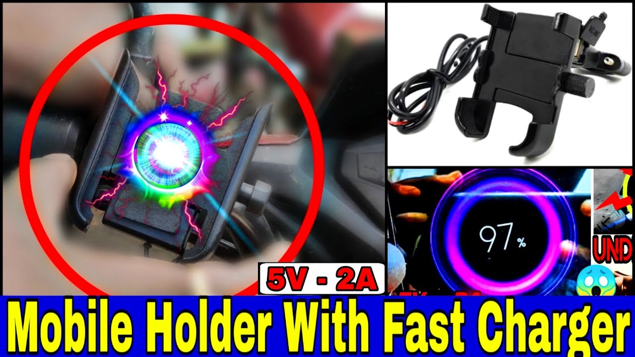 Best and cheapest bike mobile holder with fast charger | Bikes mobile holder review and installation