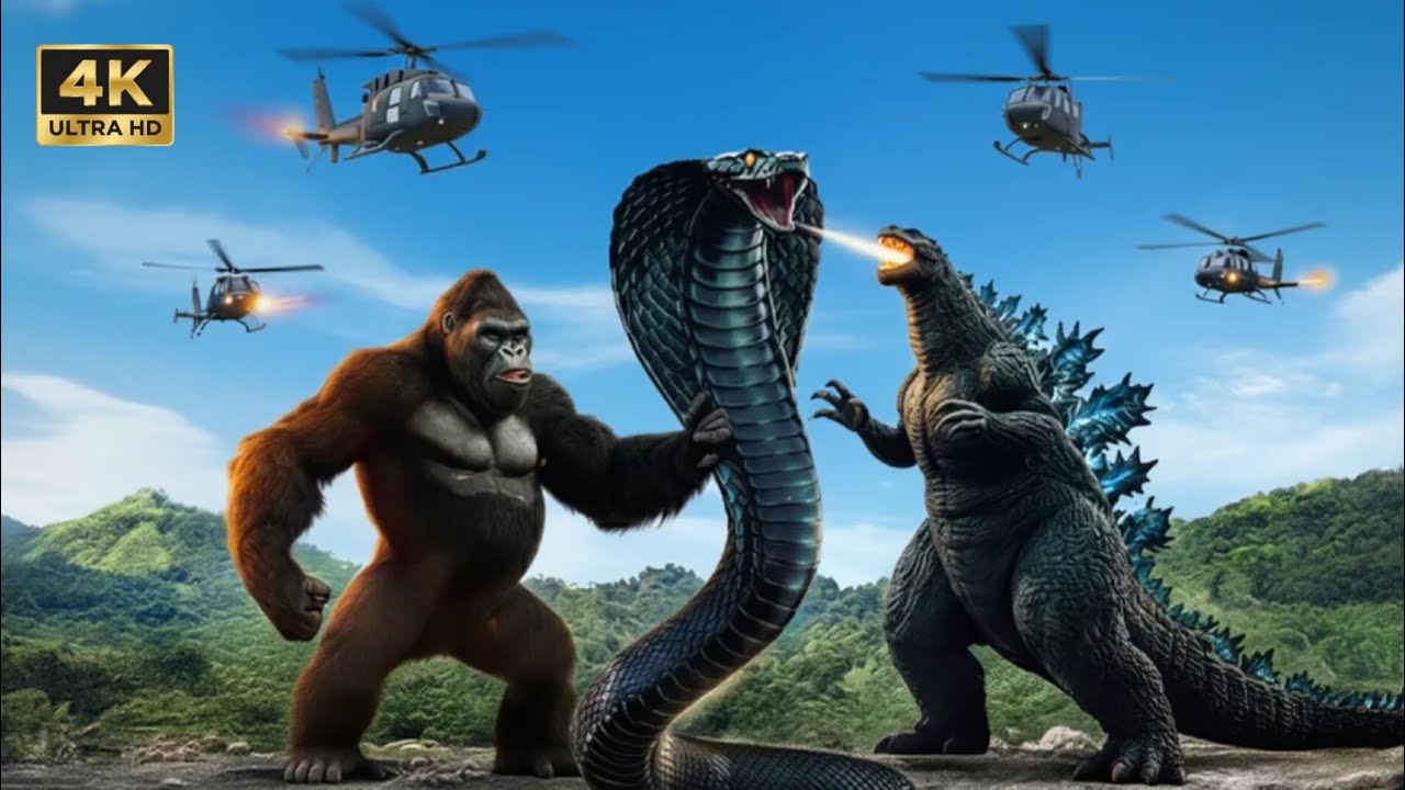 King Kong Vs Giant Cobra | Godzilla Enter The Amazon Wild - Ultimate Monster Battle