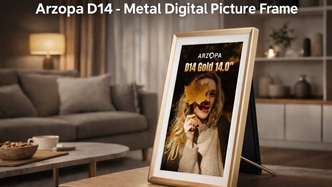 Arzopa D14 - Metal Digital Picture Frame with Large Display 14
