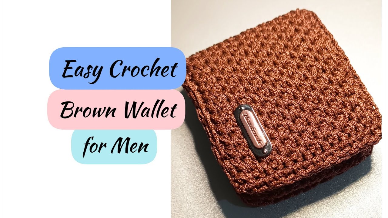 Crochet Brown Wallet for Men