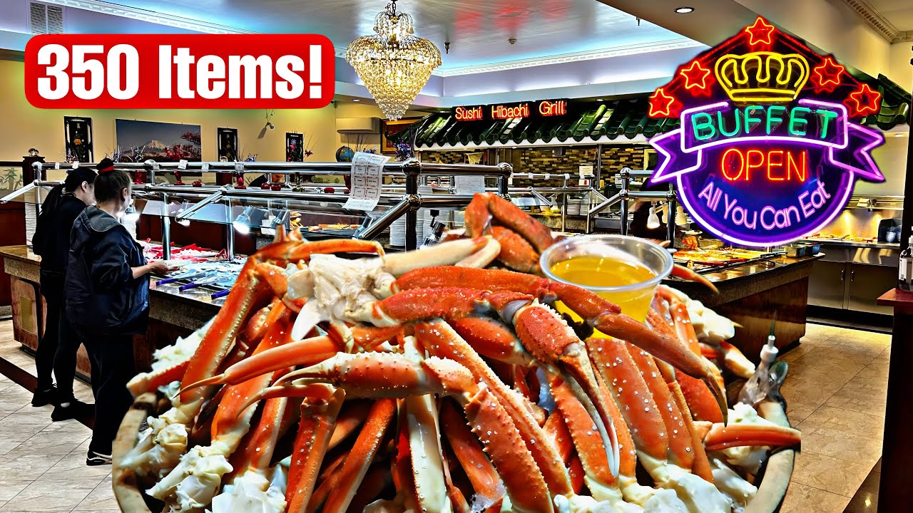 Giant Buffet! Snow Crab Legs | $20.95 All You Can Eat Chinese/Japanese & American Food
