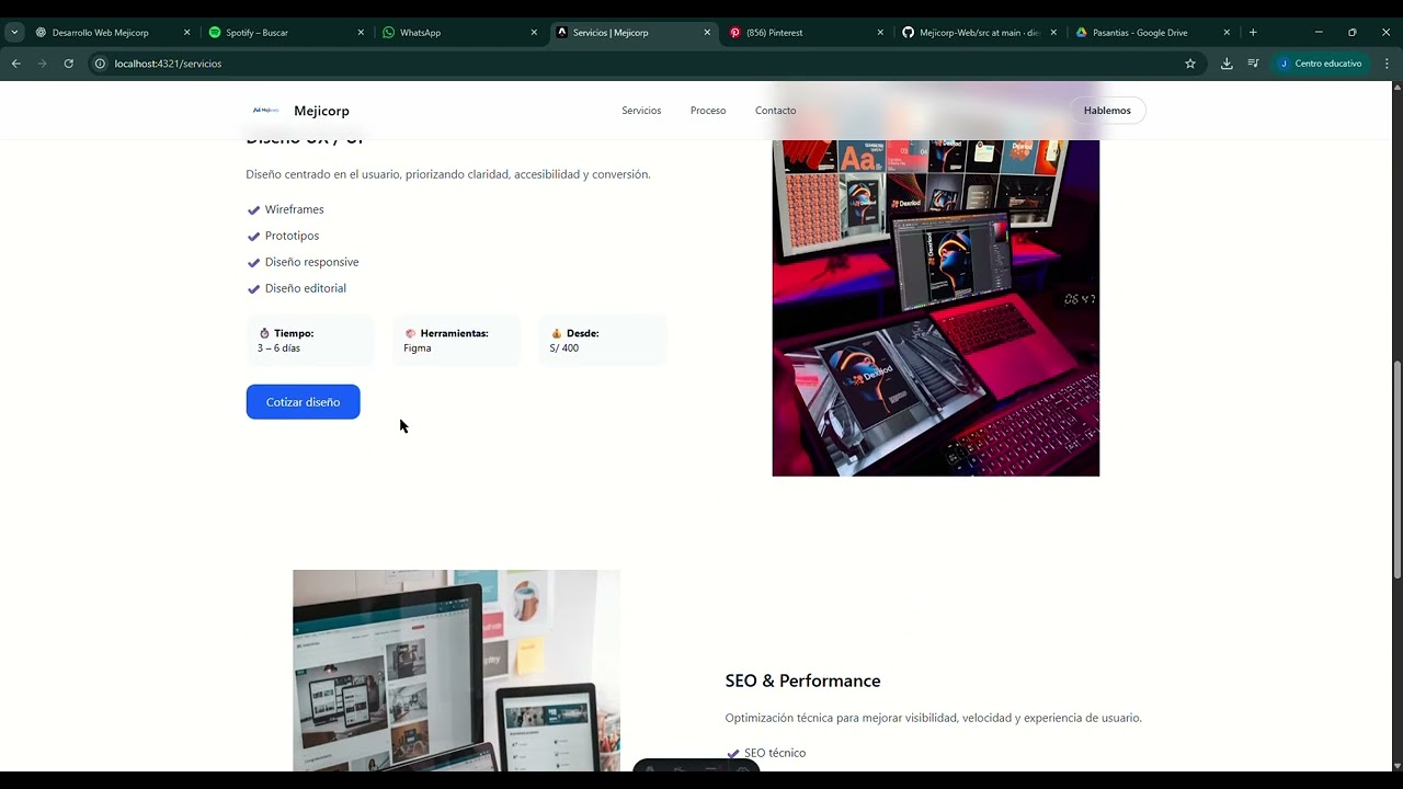 Mejicorp - Desarrollo de Software y Soluciones Digitales - Avances