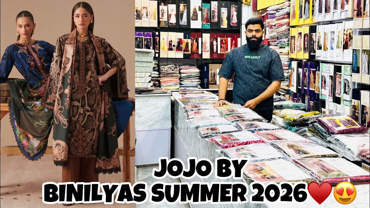 JOJO BY BINILYAS SUMMER UNSTICHTED COLLECTION 2026 | UNSTICHTED DESIGNER SUMMER LAWN COLLECTION 2026