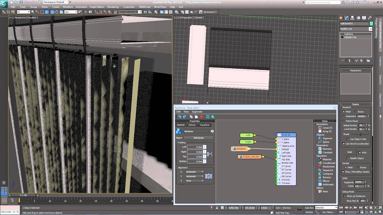 TUTORIAL: Modelling a Curtain Wall with RailClone and 3ds Max (intermediate)