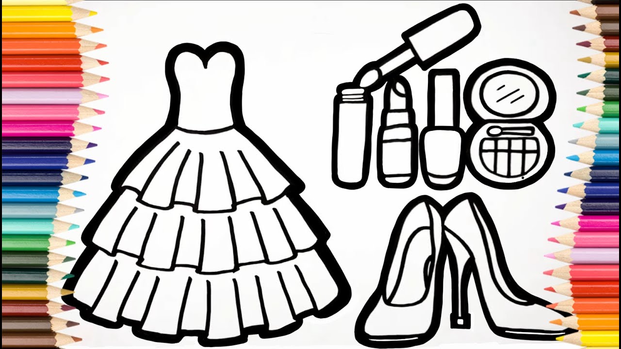 Set Of Women's Accessories. How to Draw Women's Accessories Easy.