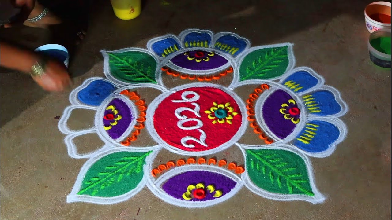 Newyear 2026🌻rangoli designs 3*2 🌻Pongal special 🌻bhoki flowers kolam 🌻diyamuggulu