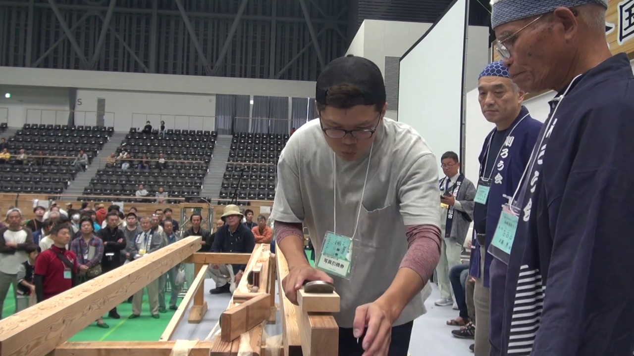 削ろう会久留米大会　寸八鉋・決勝　杉の薄削り　字幕無し/34分版　Kezuroukai