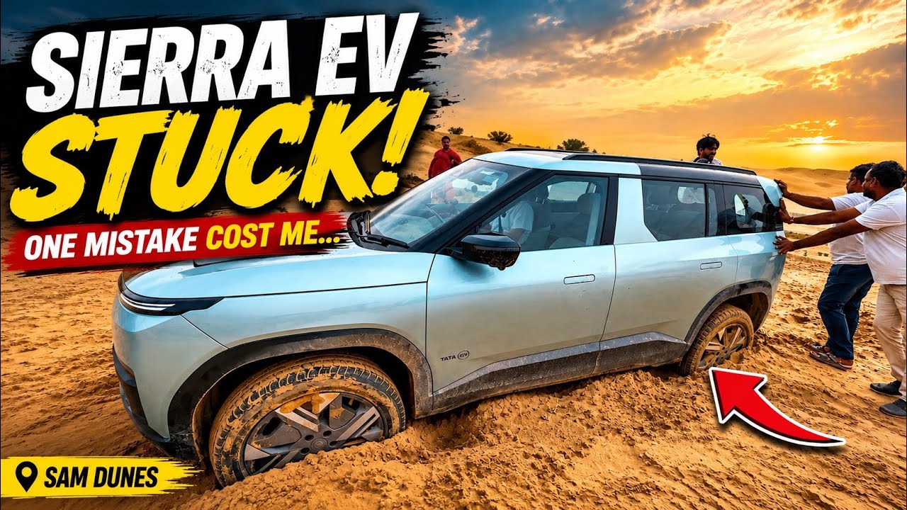 My Tata Sierra EV Got Stuck in Sam Sand Dunes! 😱 Biggest Mistake