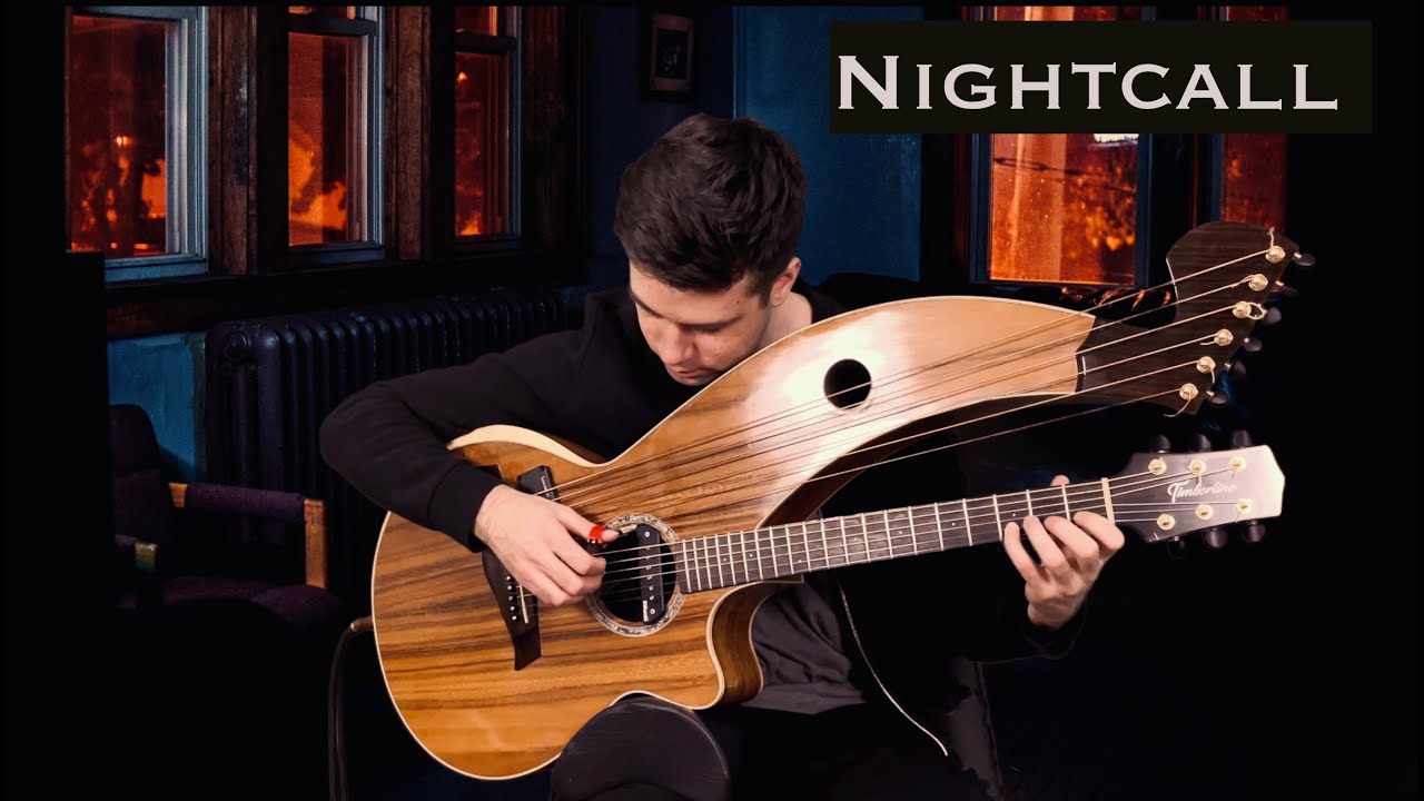 Nightcall (Kavinsky) - Harp Guitar Cover - (Drive Movie Soundtrack)