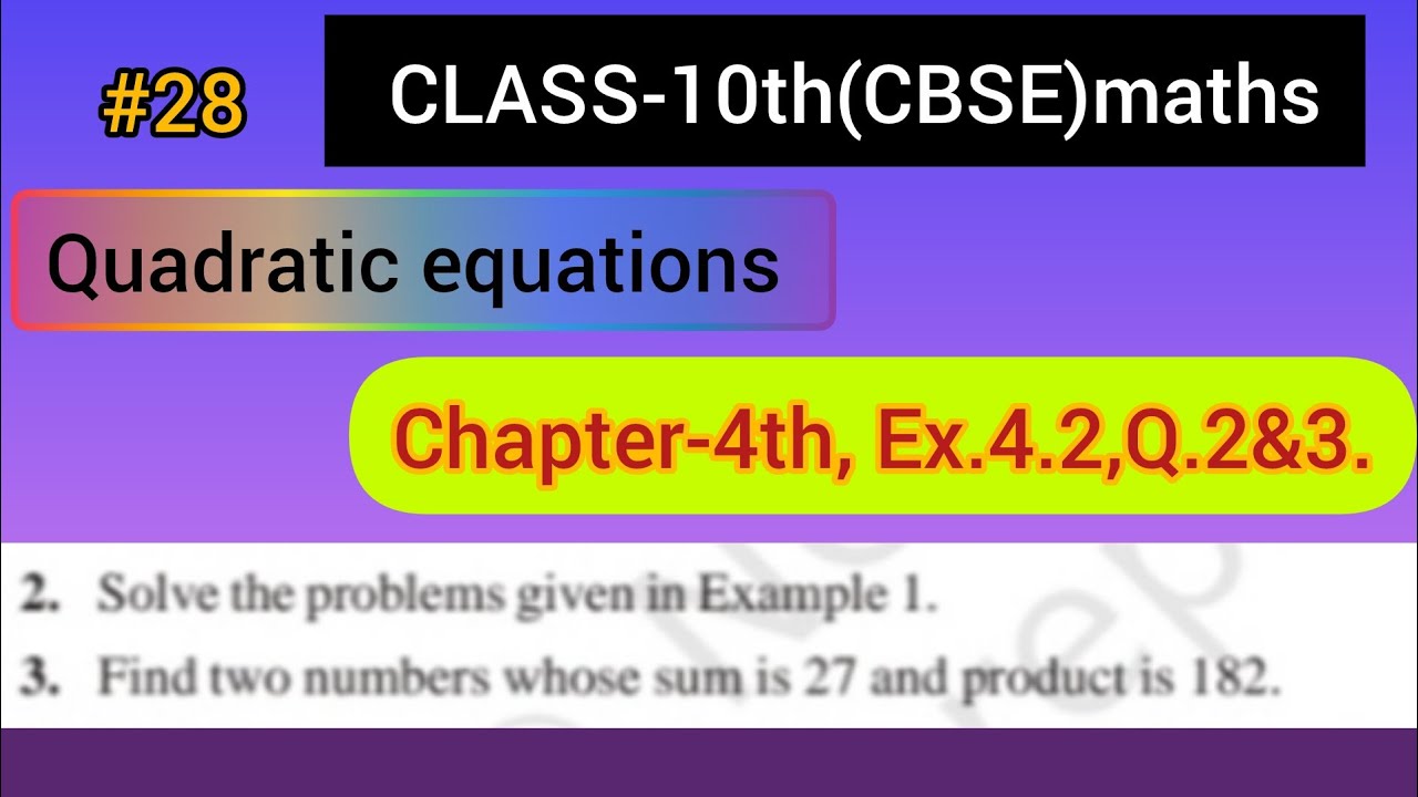 CLASS-10th(CBSE),Maths,Chapter-4th,Ex.4.2Q.2&3.###maths.