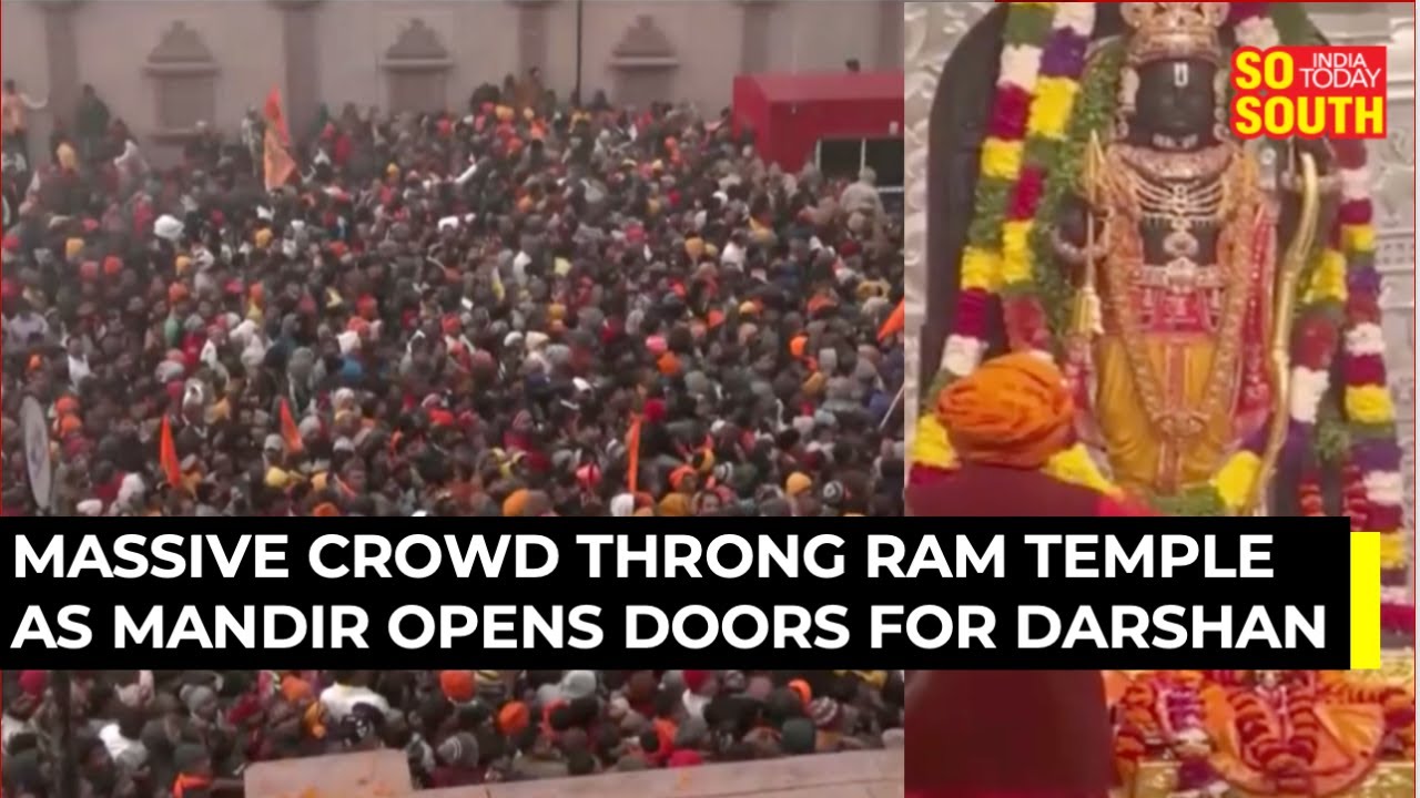 Massive Crowd At Ayodhya's Ram Mandir as Temple Opens its Door for Darshan | LIVE