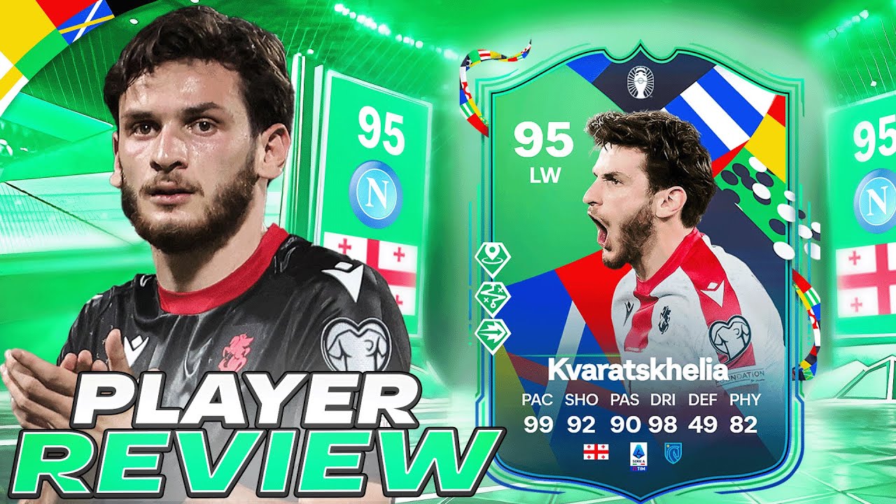 🥶95 UEFA EURO PATH TO GLORY KVARATSKHELIA PLAYER REVIEW - EA FC 24 ULTIMATE TEAM