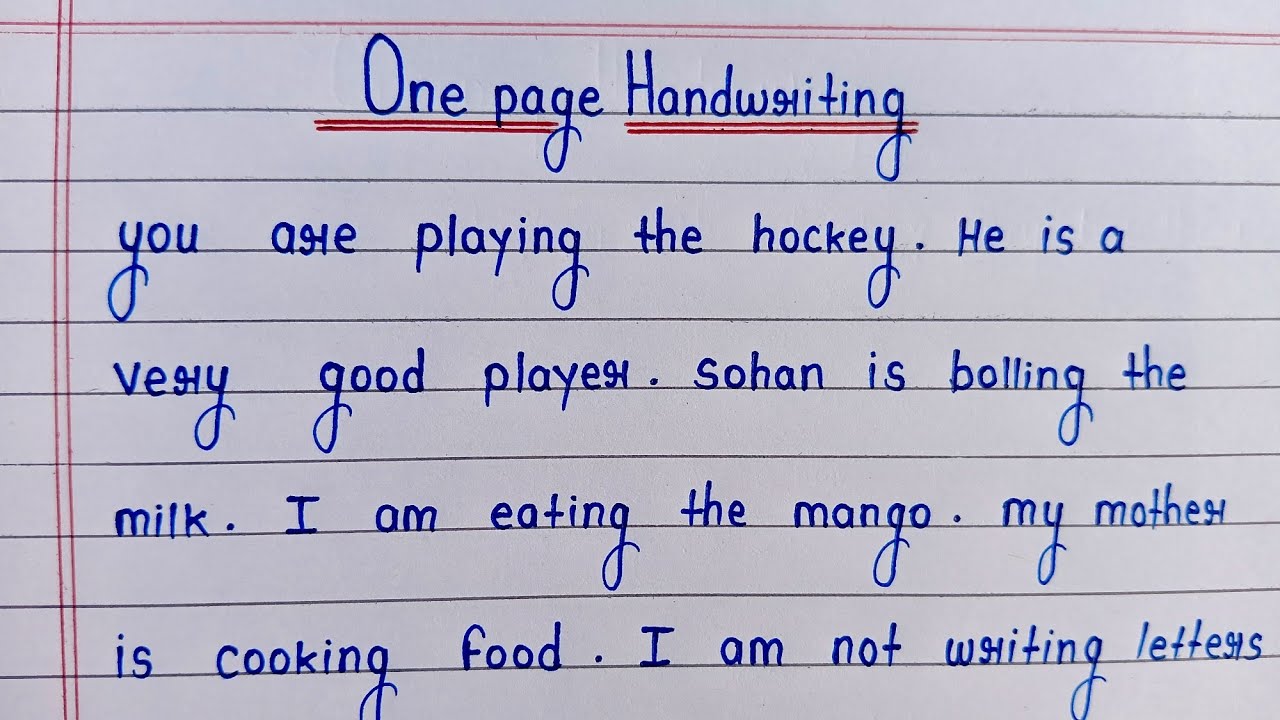 One' page english writing ||