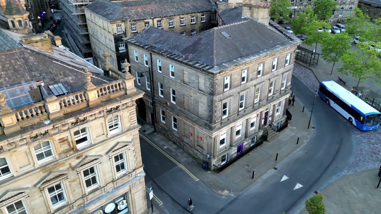 Huddersfield St. George’s Square & Railway Station with DJI Mini 3 Pro 4K Drone