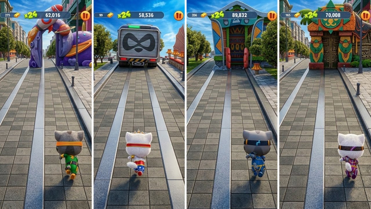 Talking Tom Gold Run: Super Tom,Super Angela,Hyper Tom,Cyber Angela (Android/iOS) Gameplay 