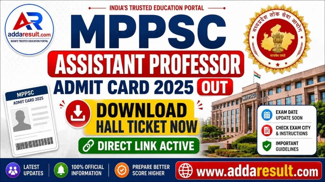 MPPSC Assistant Professor Admit Card 2025 Out |#AddaResult
