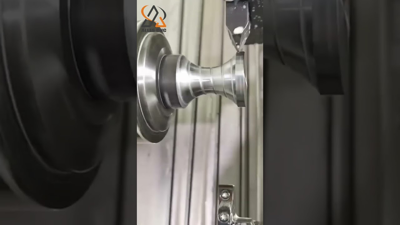 CNC lathe is processing metal