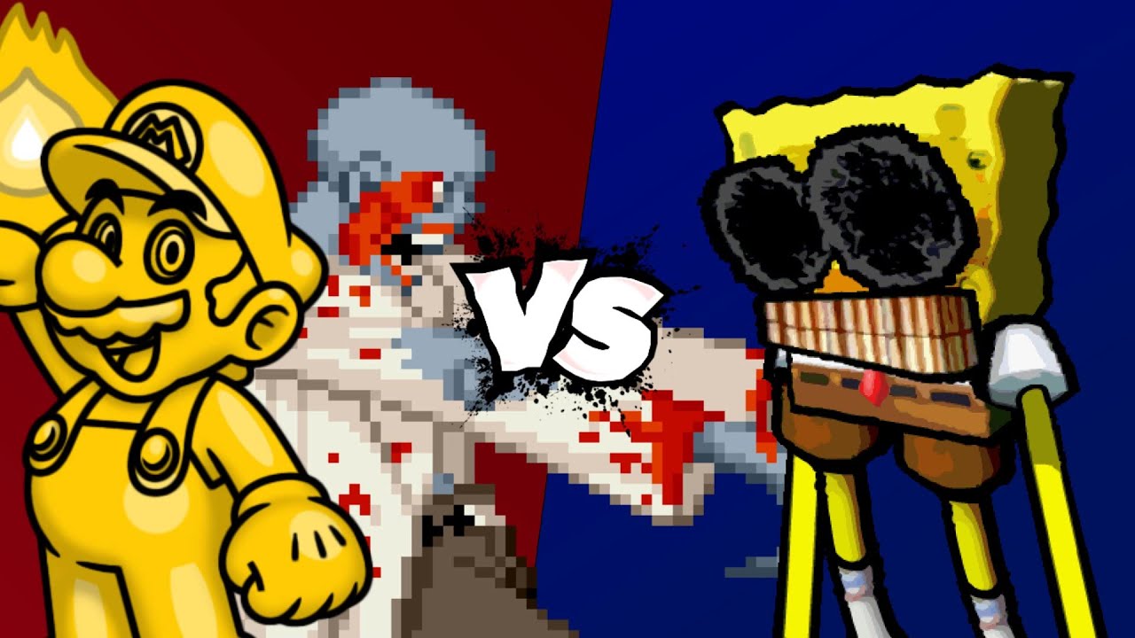 MUGEN Battle - Gold Mario/Biohazard vs Spong