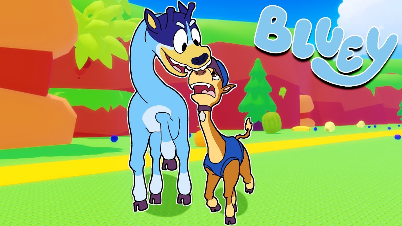 BLUEY se CONVIERTE en una JIRAFA y ACABA con sus AMIGOS | Las Aventuras de BLUEY en ROBLOX!