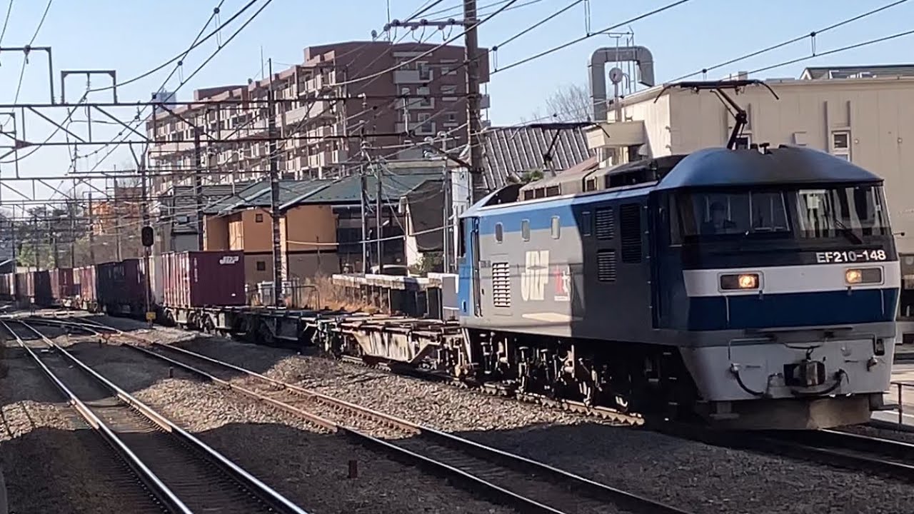 JR貨物EF210形100番台148号機＋コキ100系22両が西国分寺駅を通過（5068レ）