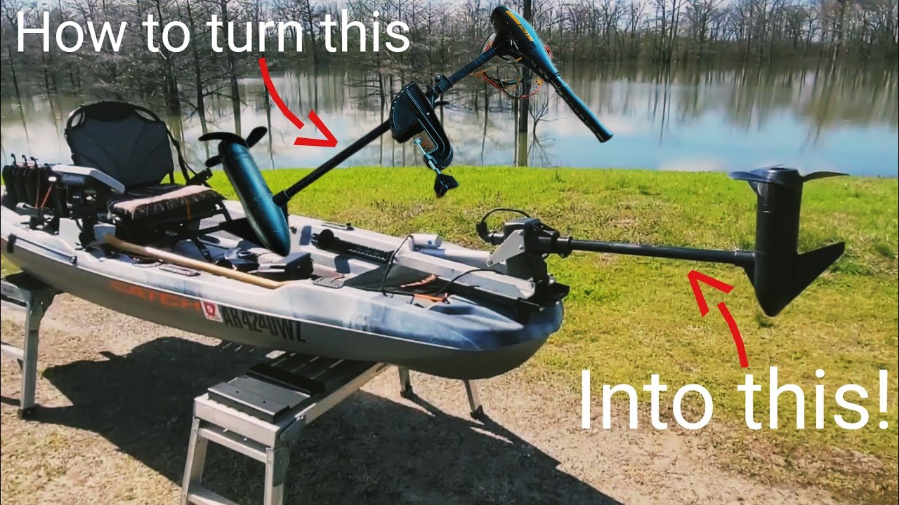 Best kayak trolling motor setup! Homemade Powerdrive with power lift!!