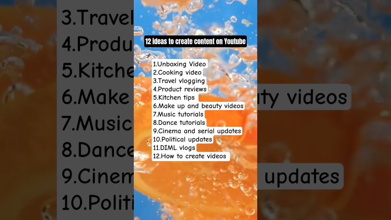 👉👌👉12 best ideas to create content on Youtube