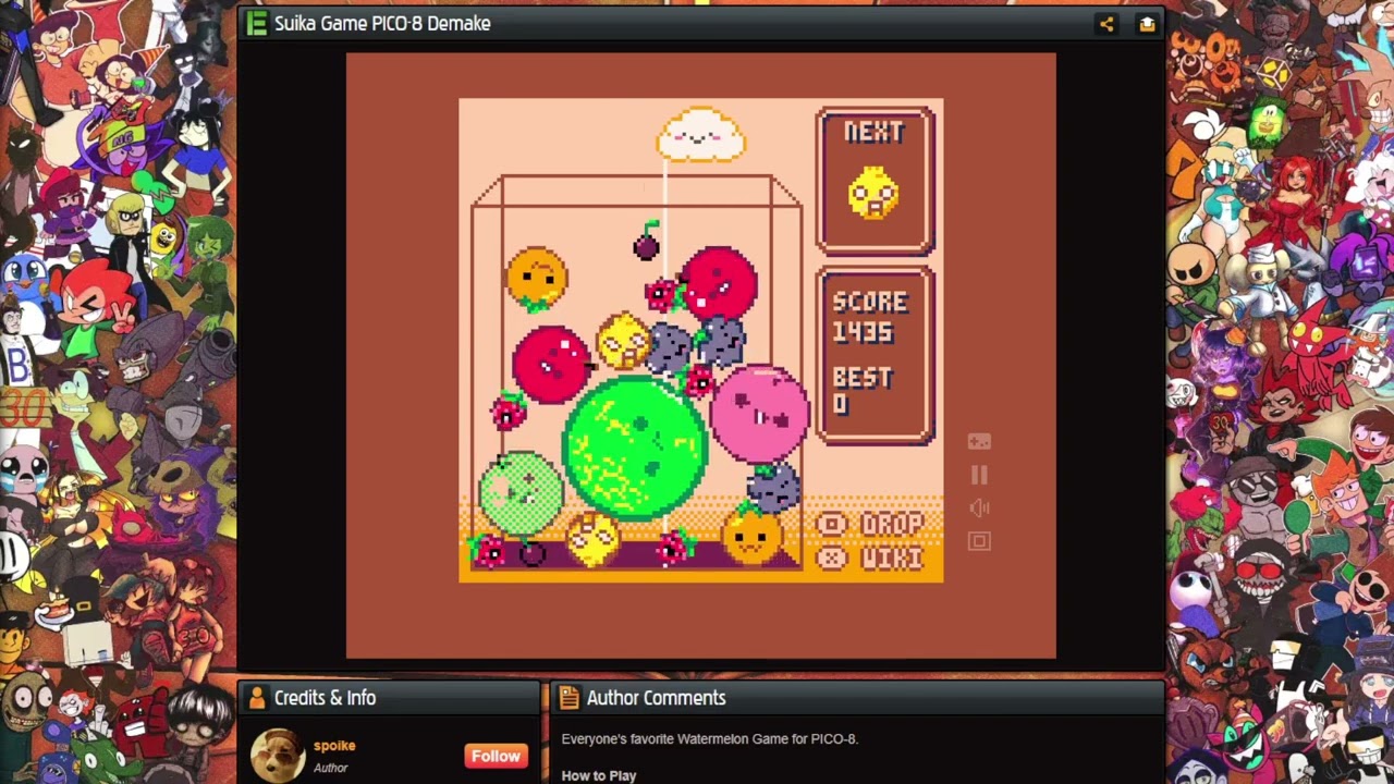 I still don't understand why they bounce so much | Suika Game PICO 8 Demake
