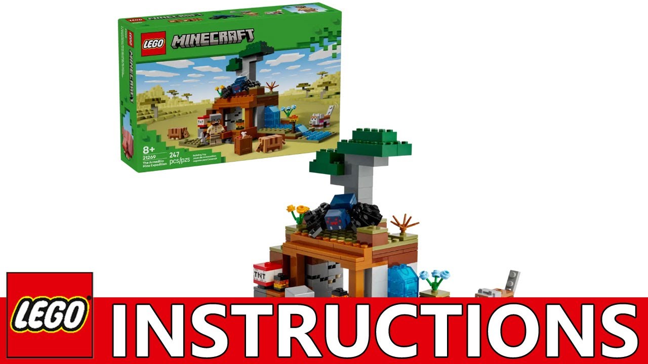 How to build LEGO MINECRAFT 21269 - The Armadillo Mine Expedition (Step-by-Step Tutorial)