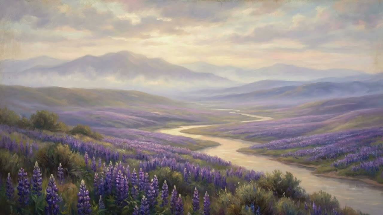 Blooming Purple Lupine | Art Frame Screensaver | Art for your 4K TV