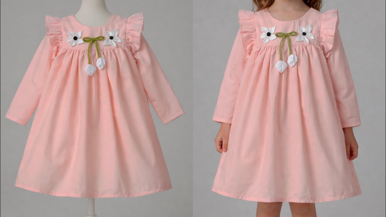 Designer Baby Frock Cutting & Stitching | DIY Very Easy Ruffle Baby Frock Sewing Tutorial