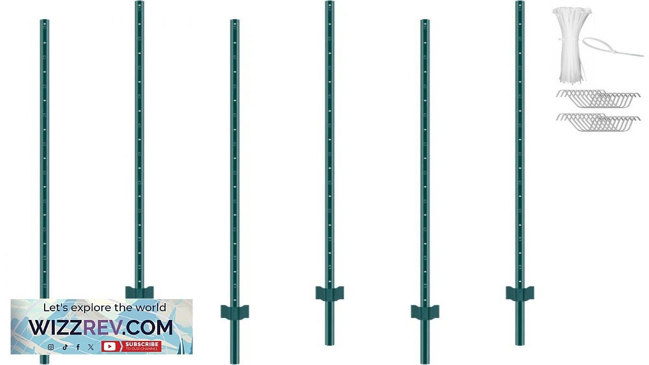 VEVOR 6 ft Metal Fence Post  6 Pack U Channel Steel Stakes