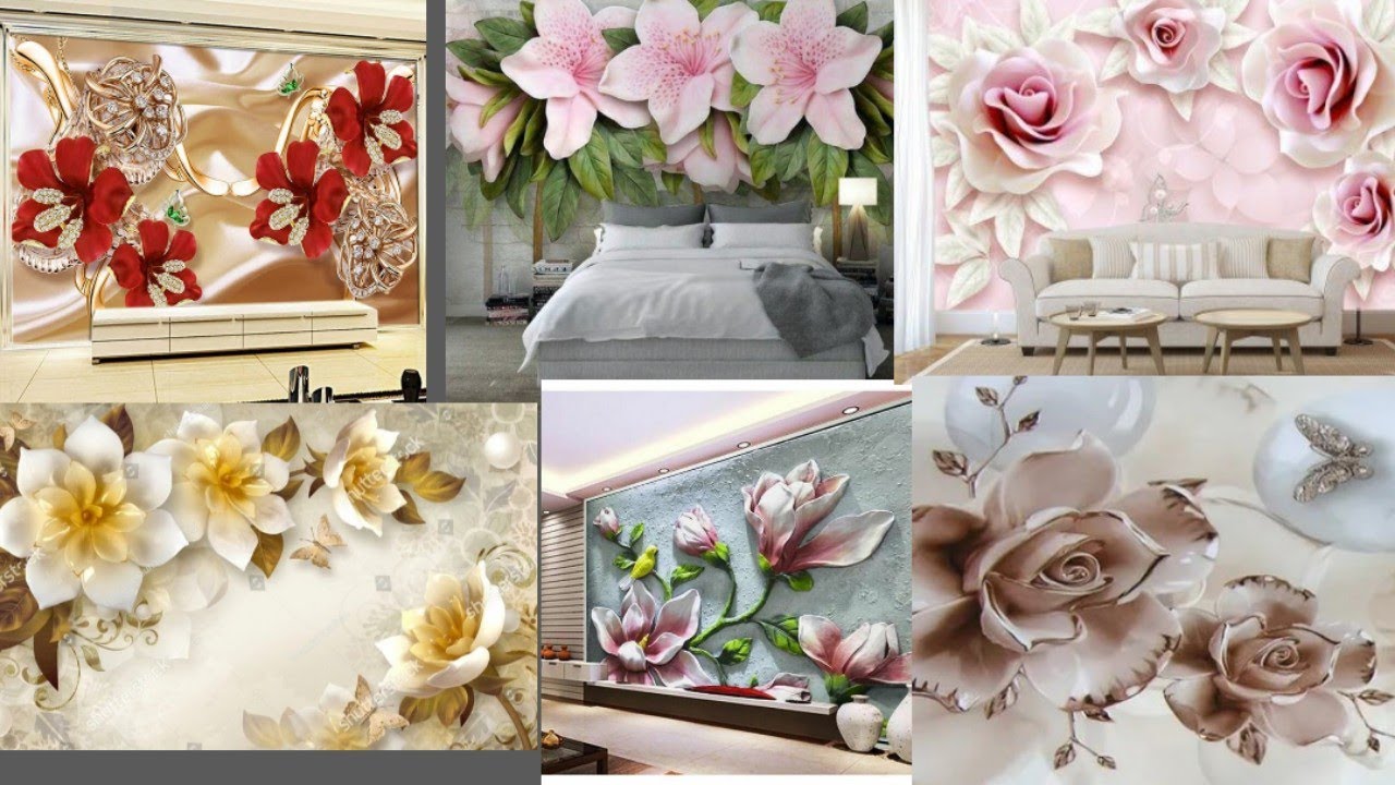 3D flower wallpaper designs#flowers  wallpaper ideas for Home / Home Decor Ideas/ Flower Wallpaper/