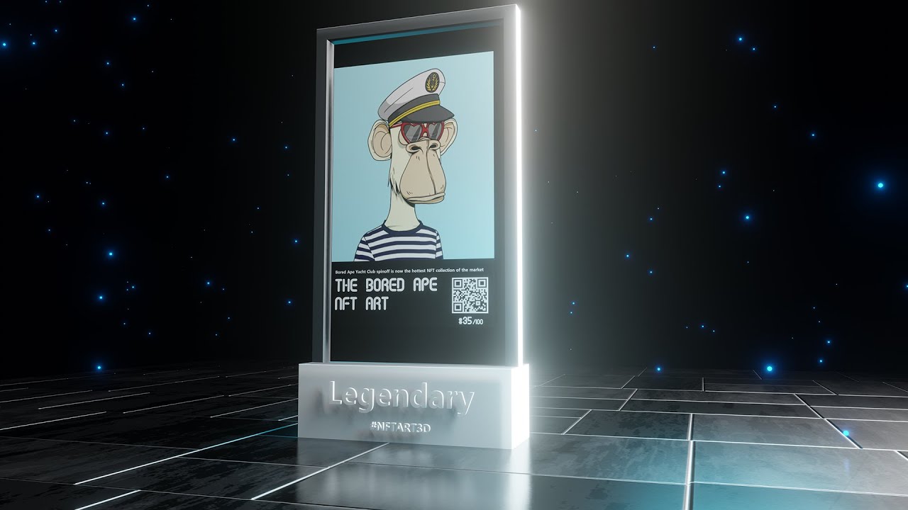 3D NFT Card Template editable with Blender