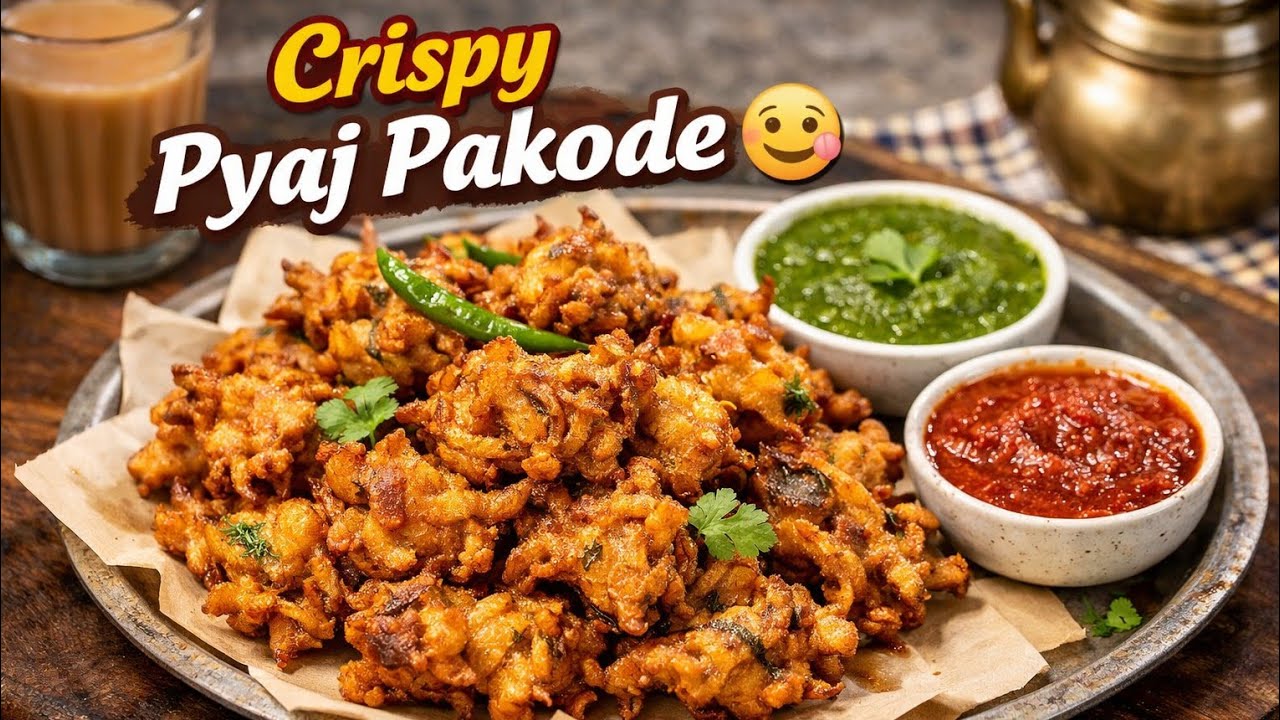 Crispy Pyaj Ke Pakode 😋 | Barish Mein Garam Garam Onion Pakora | Easy Pakora Recipe