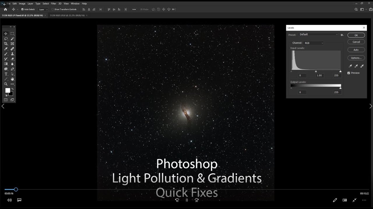 Quick fixes for dealing with light pollution in Adobe Photoshop